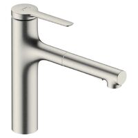 Змішувач для кухні Hansgrohe Zesis M33 160 2jet з витяжним зливом sBox Lite, Stainless Steel Finish (74804800)