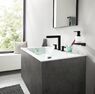 Змішувач для умивальника Hansgrohe Finoris 110 на 3 отвори з донним клапаном Push-Open, чорний матовий (76033670)