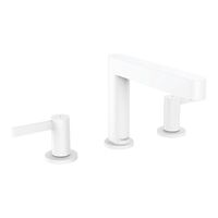 Змішувач для умивальника Hansgrohe Finoris 110 на 3 отвори з донним клапаном Push-Open, білий матовий (76033700)