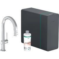 Змішувач для кухні Hansgrohe Aqittura M91 SodaSystem 210, 1jet, pull-out, Sbox, сет, Chrome (76836000)