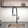 Змішувач для кухні Ramon Soler Kitchen Pure Water з високим гнучким виливом та системою фільтрації води Osmosis, чорний матовий (898801MCNM38E306085)