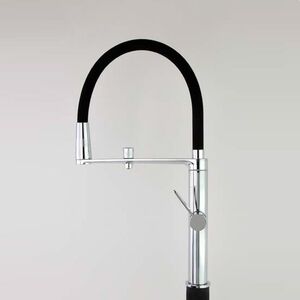 купить Змішувач для кухні Ramon Soler Kitchen Pure Water з високим гнучким виливом та системою фільтрації води Osmosis, чорний матовий (898801MCNM38E306085) недорого
