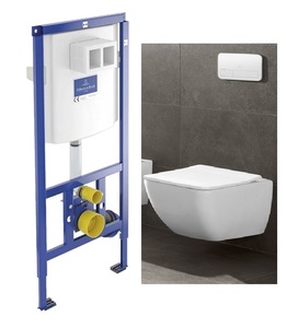 купить Vileroy&Boch 92249061 + 4611R001 Venticello Direct Flush унитаз подвесной + сиденье кунитазу Slimseat S/C+92246100 ViConnect Комплект инсталляции для унитаза+92249061 ViConnect E200 Клавиша хром НОВАЯ! недорого