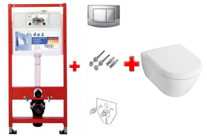купить TECE 9400005+56001001+9M68S101 Villeroy&Boch SUBWAY 2.0 Инсталляция + Унитаз Акция + Крышка Soft Closing Sleem Seat Комплект TECEbase kit 9.400.005 недорого