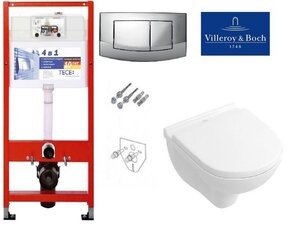 купить TECE 9400005+5688H101 Villeroy&Boch O.NOVO Унитаз Подвесной 49 см с Крышкой SoftClose + 9.400.005 Комплект TECEbase kit недорого