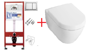 купить 56001001 Унитаз подвесной SUBWAY 2.0 с крышкой + Комплект TECEbase kit 4в1 9400006 недорого