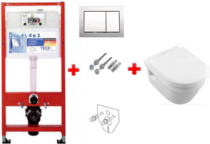 купить TECE 9400006+5688H101 Villeroy&Boch O.NOVO Унитаз Подвесной 49 см с Крышкой SoftClose + 9.400.006 Комплект TECEbase kit недорого
