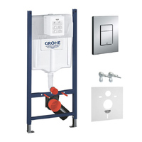 Система інсталяції для унітазу Grohe Rapid SL3 з клавішею змиву Grohe Skate Cosmopolitan, хром (3884000G + 38732000)