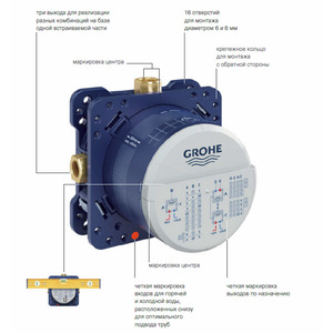 купить Grohe Rapido SmartBox 35600000 скрытая униварсальная часть для ванной и душа термостат недорого