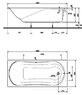 Ванна XWP3080 Kolo Comfort 180x80 Акрилова Прямокутна + ніжки SN7