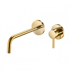 купить Змішувач для умивальника настінний Paffoni Light, вилив 24.8 см, Honey Gold (LIG106HG70) недорого