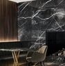 Керамогранітна плита для стільниць Marazzi Grande Marble Look Calacatta Black Satin Puro W/Mesh 162х324 12 мм (MEUE)