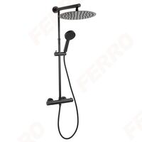 Ferro NP76-TBR7U-BL Fresco Black Душевая система с термостатом для душа черная