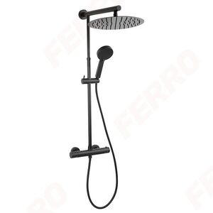 купить Ferro NP76-TBR7U-BL Fresco Black Душевая система с термостатом для душа черная недорого