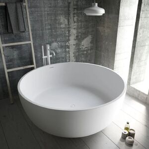 купить Ванна со штучным камнем Banos 10 Aral, окремостояча круга, 150, Solidsurface, белая матова (с тонком) (P-COM-BAN-009) недорого