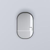 Дзеркало Cielo Arcadia 67x107 см, зі скляною поличкою та підсвічуванням, Cemento (SPEOML CM)