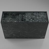 Умивальник окремостоящий Luxestone 140x40x85 см з керамограніту, подовжений (Stonesink model4)