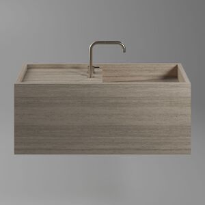 купить Умивальник підвісний Luxestone 110x40x50 см з керамограніту (Stonesink model8) недорого