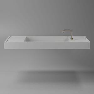 купить Умивальник підвісний Luxestone 130x50x16 см з керамограніту (Stonesink model9) недорого