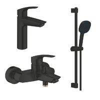 Комплект змішувачів з душем Grohe EuroSmart, чорний матовий (UA123246M243)