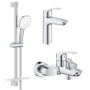 купить Комплект змішувачів для ванної Grohe Eurosmart 3в1, без донного клапана, хром (Ua123246M3) недорого
