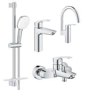 купить Комплект змішувачів для ванної та кухні Grohe Eurosmart 4в1, без донного клапана, хром (UA123248M3) недорого