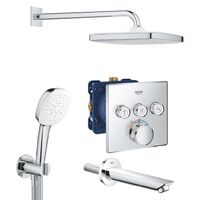 Душева система прихованого монтажу з термостатом Grohe Grohtherm SmartControl на 3 споживача, хром (UA26415SC6)