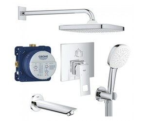 купить вбудована душова система з виливом для ванни GROHE UA26417SC0 Eurocube Tempesta 250 Cube прихована недорого