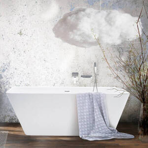 купить Ванна зі штучного каменю PAA Quadro Wall, пристінна, 160,5х76, Glossy Alpine White (VAQUAWA_00) недорого