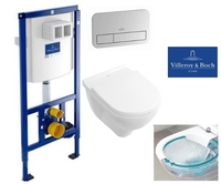 VILLEROY & BOCH 92246100+92249061+5660HR01 ViConnect O.NOVO Directflush Унитаз Подвесной с Крышкой Комплект Инсталляции E200 Клавиша Хром