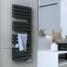 Сушка для рушників електрична Terma Warp S 1110х500, тен DRY Black 800Wt, підключення праворуч E8, чорний Soft 9005 (S95) (WLWAS111050KS95E8DRYMX2)