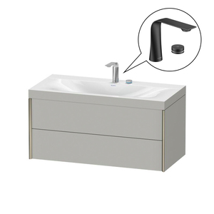 купить Тумба підвісна з умивальником Duravit XViu 100x50.3x48 см, White Super Matt + Змішувач для умивальника електронний Duravit D.1, чорний матовий (XV4616EB284C_D11100008046) недорого