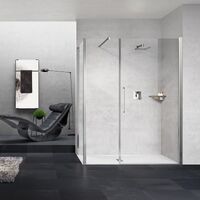 Душова кабіна кутова Novellini Young, двері + бічна панель, 120х90, скло-Clear, профіль-хром (Y2GFL117-1K + Y2F1B89-1K)